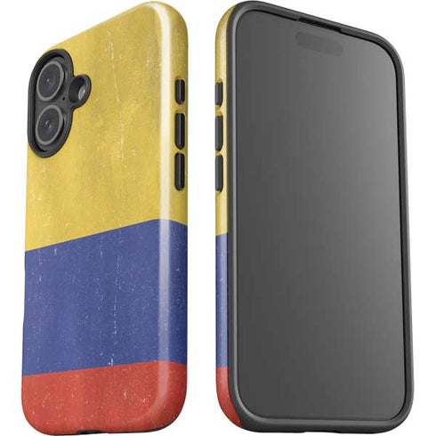 Colombia Flag Distressed iPhone 16 Impact Case